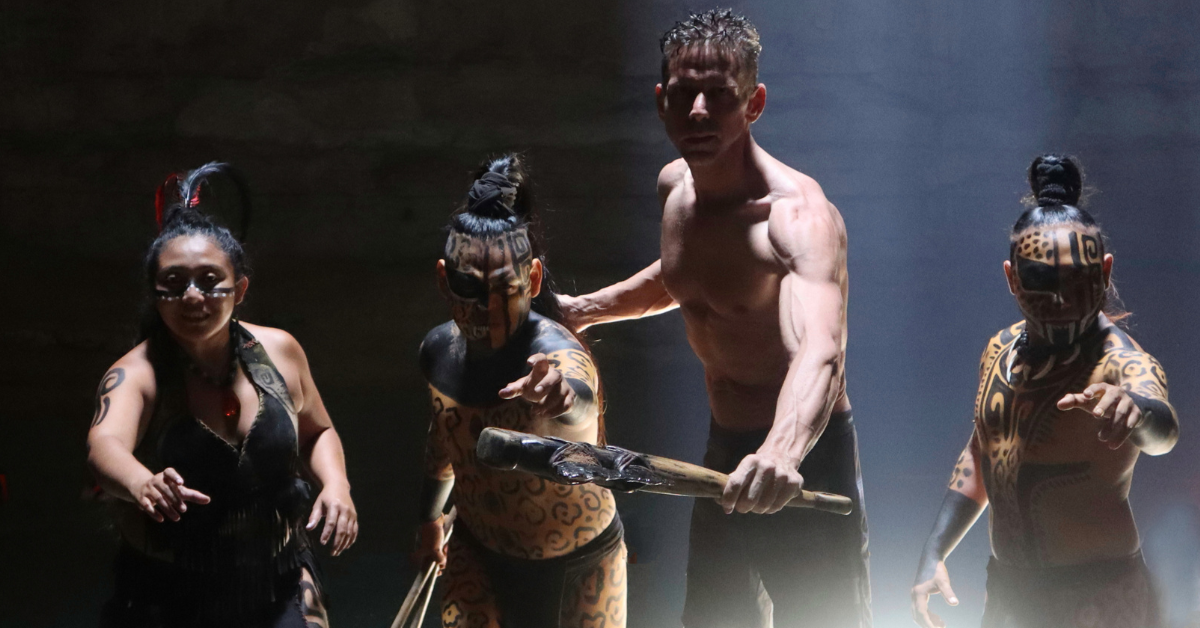 Eric with Maya performers at cenote Suytun in Valladolid, Yucatán Mexico.